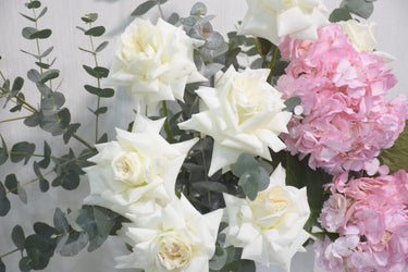 Ohara Roses and Pink Hydrangea Classic Vase Arrangement